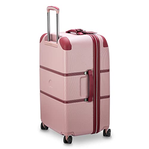Image of DELSEY PARIS Chatelet Air 2.0 Checked Luggage Trunk 26 Inch, Hardside Polycarbonate Suitcase, Dual-Density Spinner Wheels, TSA Lock, Pink