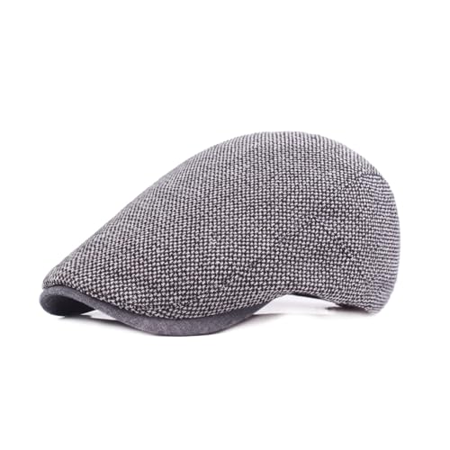 Gorra de Boina, Gorra Plana, Boina para Hombre, Gorra Plana Ajustable, Boina Unisex con Visera, Talla 55-60cm, para Actividades de Ocio y al Aire Libre (Gris)