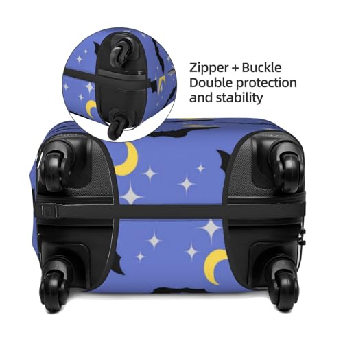 Halloween Bat Moon Star Night Sky Luggage Cover Protector Elastic Washable Anti-Scratch Suitcase Covers With Zipper Closure For Luggage 18-32 Inch X-Large4
