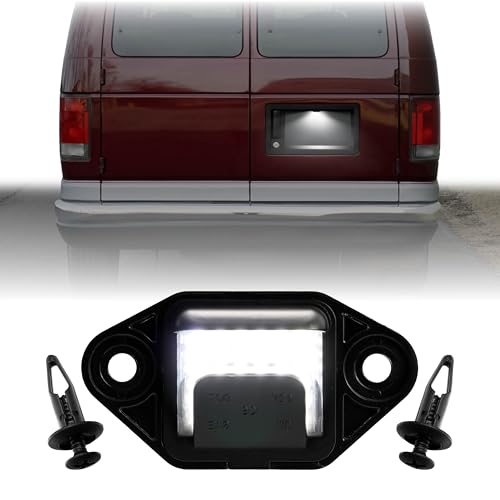 USR 92-18 Econoline Van License Plate Light – Plate Lamps 1pc - Compatible with 1992-2018 Ford E150 E250 E350 E450 Full Size Van E-150 E-250 E-350 E-450 All Models Super Duty (LED WHITE 6000K UPGRADE)
