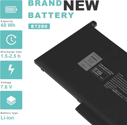 Image of WeFly 60Wh F3YGT Battery Latitude 7480 Battery for Dell Latitude 12 7000 7280 7290 /13 7000 7380 7390 P29S002 /14 7000 7480 7490 P28S P28S001 P73G P73G002 Series DM3WC 0DM3WC DM6WC 2X39G 7.6V (F3YGT)