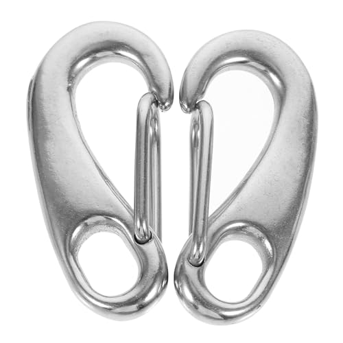 OSOLADY 2pcs Quick Buckle Rugged Tools Tough Built Tool Wire Rope Buckle Quick-Hanging Buckle Quick Release Snap Hook Climbing Rope Buckle Egg Shape Shackle Rope Shackle Stainless Steel
