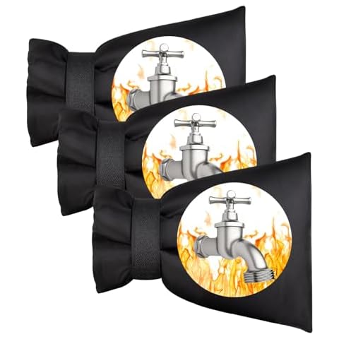 3PCS Outdoor Faucet Covers for Winter 8.2" H x 6.4" W, Super Affordable Upgraded Thickened Cotton Hose Bib Covers for Winter, Waterproof Outside Tap Cover Winter Freeze Protection Spigot Tap Cover Cover