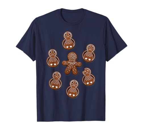 T-shirt Star Wars Chewie et Porg biscuit de Noël pour fan