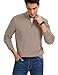 iWoo 1/4 Zip Pullover Mens Long Sleeve Slim Fit Sweaters Mock Neck Casual Dress Sweaters Polo Sweater Camel Large