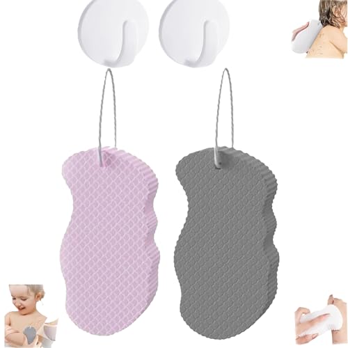Mart Skin Exfoliator, Korean Skin Scrubber Exfoliator Sponge, Super Soft Body Scrubber Bath Exfoliating Scrub Sponge Shower Brush, Exfoliating Sponge (2-C)