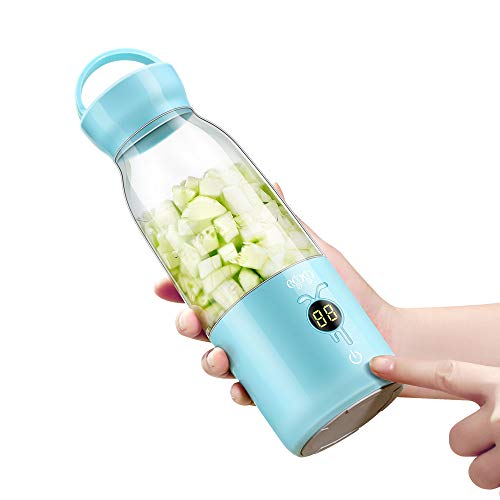 Tragbarer Mixer, Entsafter Cup - Six Blades Electric Bequemer Juicer Ju Cup für hohen Nährstoff-Frucht- und Gemüsesaft,Blue
