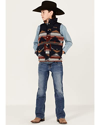 Cinch Boys' Southwestern Print Quilted Vest Blue XX-Large2