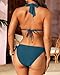 Women Halter Bikini Set - Two Piece Triangle Swimsuit Tie Bathing Suit 2025 Cute Swimwear Dark Blue Medium