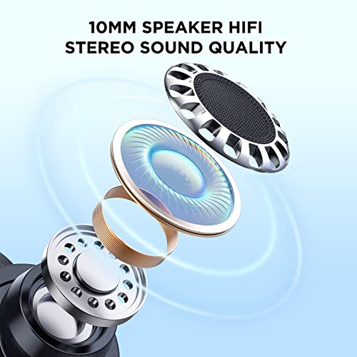 Htc 2023 True Wireless Earbuds 1 Bluetooth 5.3 Earphones, In-Ear Headphone Enc Noise Cancellation Transparent Space Capsule, 32-Hour Playtime/Built-In Microphone/Touch Control -Crystal White #TOP4