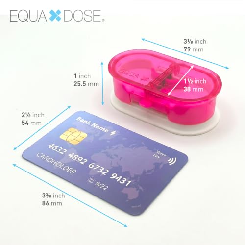 Image of EQUADOSE Precision Pill Splitter with Centering Guide, Dual Stainless-Steel Blades for Small & Large Tablets, Accurate Halves & Quarters for Medication, Vitamins and Pet Pills, Pink
