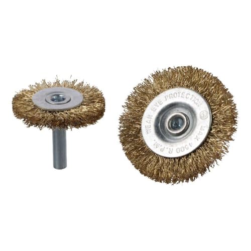 Image of Wheel Brushes 10PCS Rotary Tool Brass Wheel Wire Brush,Wire Wheel Brush Bench Copper,6x50mm Wire Wheel Brush