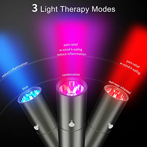 Rotsha Red Light Therapy Torch Upgraded Red Blue Near Infrared Light 3