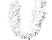 65g 72" Turkey Chandelle Feather Boas, Over 80 Colors & Patterns to Pick Up (White w/Silver Tinsel)