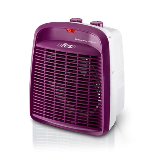 Ufesa Persei Calefactor Compacto, 3 Modos, 2 Niveles de Potencia, 2000W, Función Ventilación, Termostato Regulable, Morado
