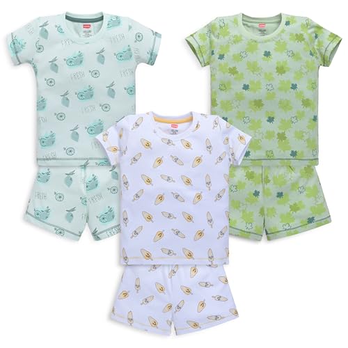 Image of LuvLap Baby Boys Regular Fit 100% Cotton Half Sleeves Boys T-Shirts and & Shorts Set Pack of 3