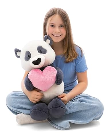 NICI Panda z sercem, miękki pluszak, urocza maskotka do przytulania i zabawy, świetny pomysł na prezent dla dzieci i dorosłych, 50 cm, czarna – 62611