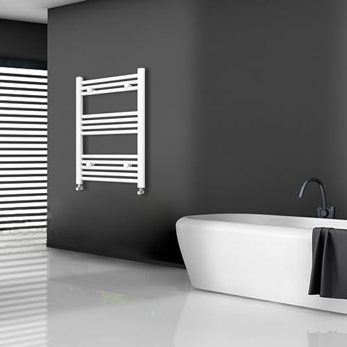 Aica Sanitarios Blanco Radiador Toallero de Agua, Calentador de baño, Calienta Toallas Rápidamente (770x550 mm)