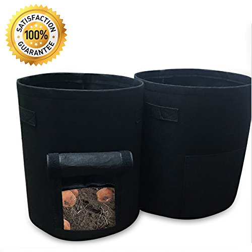 2 pack,5 gallon pocket garden, grow bag plant with access flap,plant pot that allows roots to breathe and grow healthier, boost plant, appartement/condo/garden/balcony garden, indoor/outdoor planting.