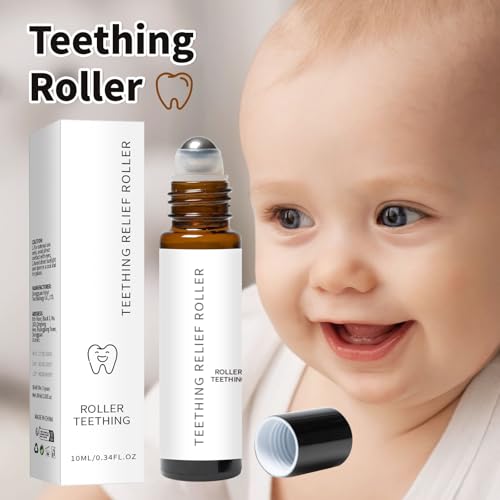 teething roller all natural for babies natural gum relief with chamomile amp rose oil gentle massage applicator for soothing infant teething pain essential oil massage roller 2