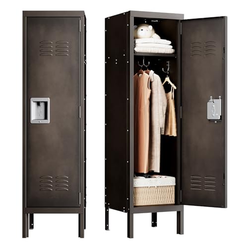 Sightlife Metall Schließfach mit abschließbaren Türs,industrielle Stahlschrank für Schule Haus Büro Garage H140*W38*D46 cm