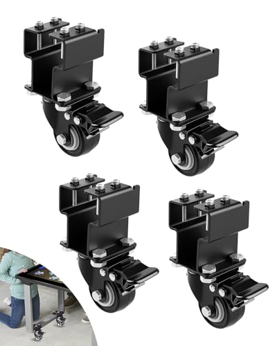 Rubber Riser Caster Set Compatible with Arcade1UP Infinity Table, 360° Swivel Casters of 4, Lockable Furniture Caster Wheels for Raising The Table Height