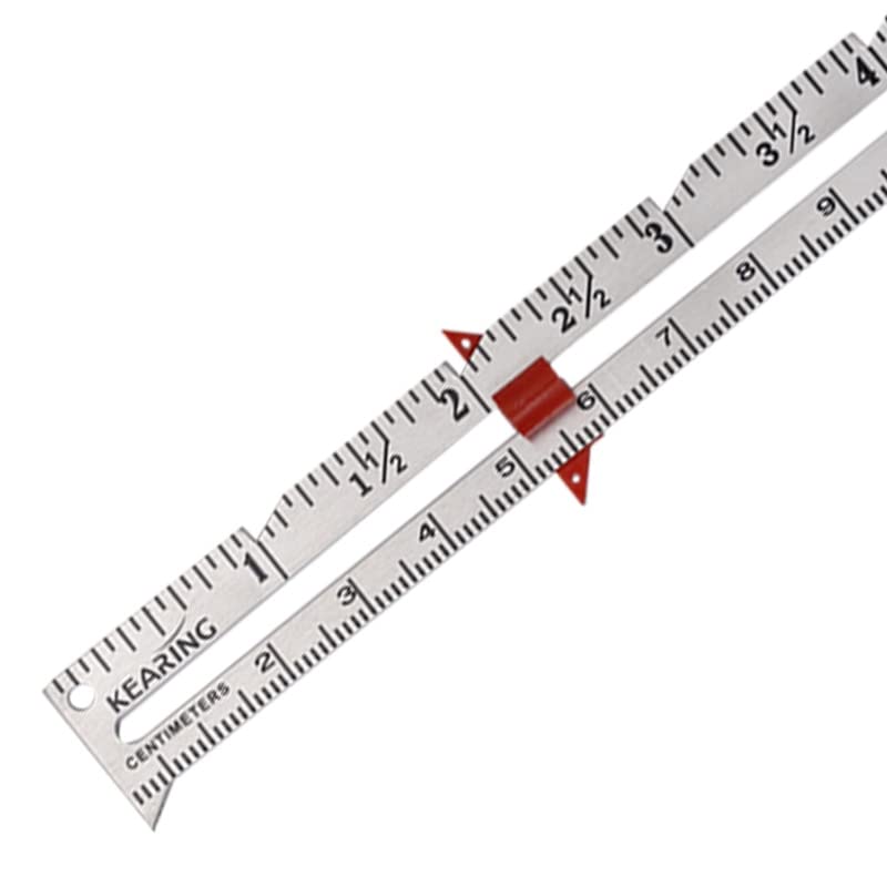 10PCS Metal Material Straight Ruler 6'' 15cm Metal Hand Patchwork Ruler Sewing Gauge for Measuring Stitch Length High Quality - (Color: a, Style A, Size: 15CM)