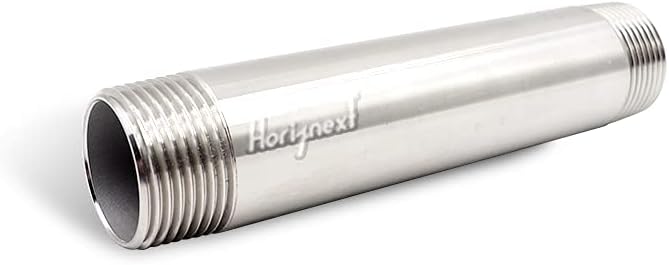 stainless steel 304 pipe nipple npt 3/4 male threaded cast fitting, 12 inches length tube sleeve extension connector, schedule 40 conduit hose adapter