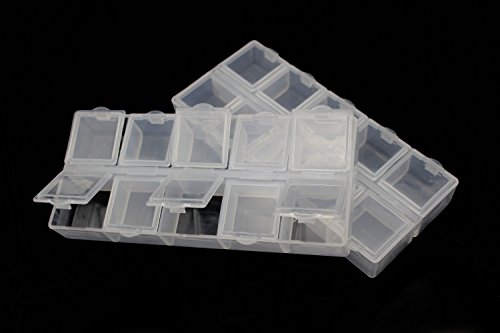 Tigofly 2 pcs Fly Tying Beads Container Plastic Box 10 Compartments Hooks Storage Fly Fishing Tackle Box 132X58X20mm