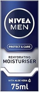 NIVEA MEN Rehydrating Face Moisturiser Protect & Care (75 ml), Hydrating Face Moisturiser, Men's Moisturiser Soothes Dry Skin, Rehydrating and Caring Moisturiser for Men