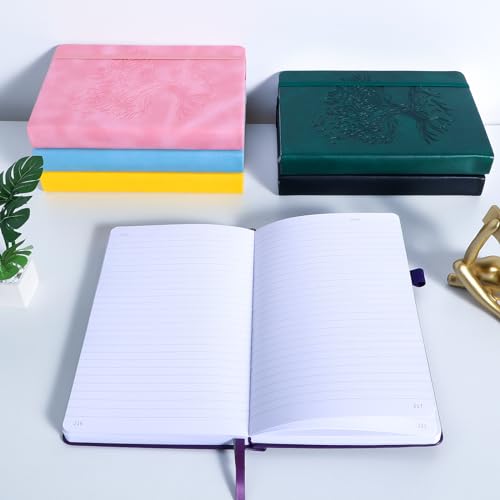 Journal Notebook with 365 Numbered Pages, Large A5 College Ruled Notebook for Work, Hardcover Leather Journal for Women Men, Lined Journals Notebook with Index Stickers for Writing image 8