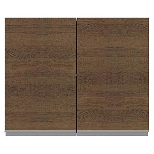 Armário Aéreo Madesa Acordes 100% MDF 80 cm 2 Portas - Branco/Rustic