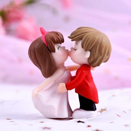 ascension Cute Kissing Couple Miniature Figurine Showpiece Gift for Husband Wife Romantic Valentine Day Gift for Girlfriend, Boyfriend Small Baby Couple Showpiece Valentines Gifts