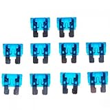 10pcs 15A 32Vブレード型 交換用ヒューズ 平型 自動車のヒューズ ブルー