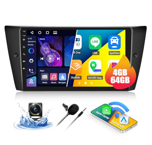 CAMECHO Android 13 Car Stereo For BMW 3 Series E90 E91 E92 E93 2005-2012 - 9 Inch Touchscreen With CarPlay & Android Auto