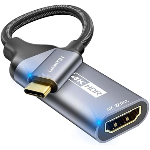 UANTIN USB C to HDMI Adapter [4K@60Hz] High-Speed USB Type-C 3.1 to HDMI 2.0 Female Converter [Thunderbolt 3/4 Compatible] for iPhone 15 Series, MacBook Pro/Air, iPad, Galaxy S8-S23, Other USBC Laptop Cover