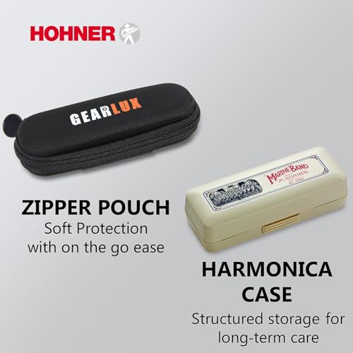 Hohner Marine Band 1896 Harmonica – Key of C Bundle with Case, Pouch, Austin Bazaar Online Manual, and Polishing Cloth - Les Beatles, Paul McCartney, John Lennon, RIngo Starr, George Harrison Hohner Marine Band 1896 Harmonica - Key of C Bundle with Case, Pouch, Austin Bazaar Online Manual, and Polishing Cloth – Image 5