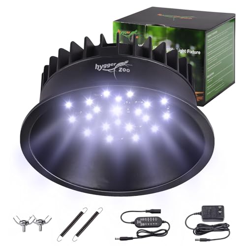 UVB Light for Reptiles, UVA UVB Reptile Light Fixture with Timer LED UVB Bulb for Bearded Dragon Gecko Turtle Chameleon Lizard Snake, Adjustable Brightness UVB Lamp for Reptile Tank Accessories, Black