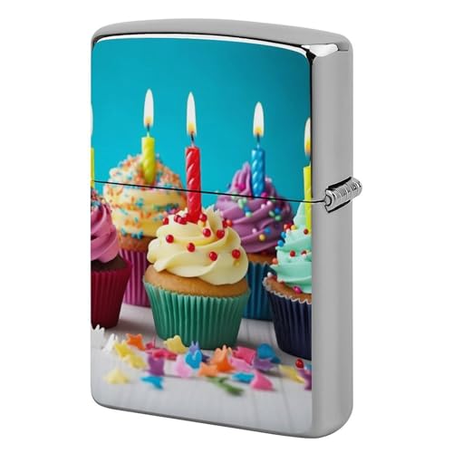 Étui à briquet Cupcakes en métal robuste vintage de poche