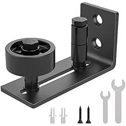 WINSOON Guía de piso para puerta corredera de granero montado en la pared para rodillos de soporte ajustables de la parte inferior, 8 opciones de configuración, ruedas lisas para la mayoría