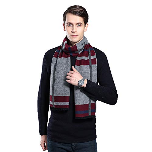WY Scarf for Men Gift Idea Cashmere Scarfs Super Warm Wool Scarf for Winter…