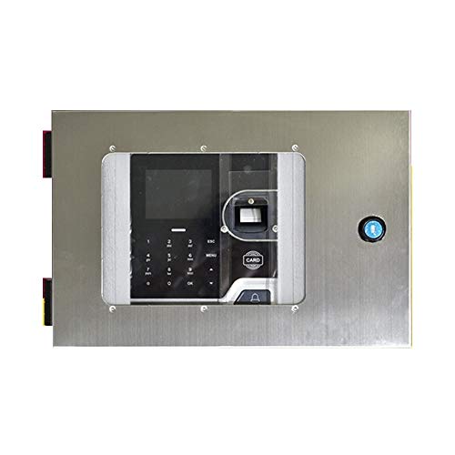 WOTZOV Reloj de Control de Asistencia con Caja de protección de Acero Inoxidable, Resistente al Agua, con Huella Dactilar, para Tarjetas Perforadas y Relojes para empl