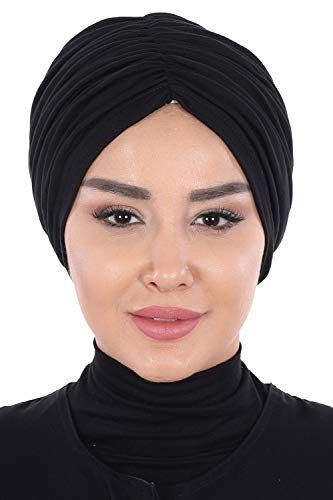Aisha's Design Instant Turban 95% Cotton Scarf Head Wrap Lightweight Headwear, Shirred4