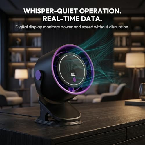Image of High-Speed Mini Jet Blower Fan, Rechargeable Turbo Air Duster with LED Power Display, Compact Strong Airflow Cleaner (Desk Fan)