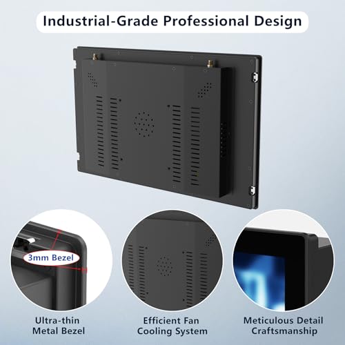 Image of 27 inch Android 14 Industrial Embedded Touchscreen Panel PC | Capacitive Multi-Touch Tablet with Front IP65 Monitor,WiFi & BT,HDMI /USB Ports for Kiosks,Factory(8GB RAM,64GB SSD)