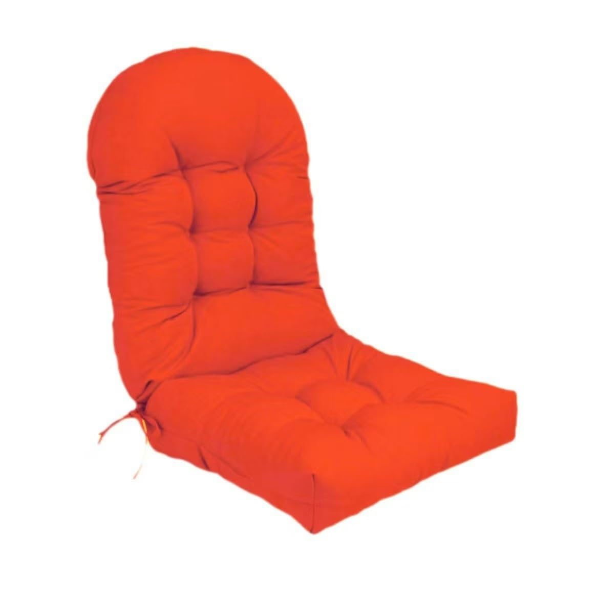 44"x19" Outdoor Adirondack Chair Cushion Waterproof High Back Rocking Cushions with Ties Fade Resistant Tufted Patio Seat Pads Indoor Outside Porch Garden Furniture(Orange,Set of 2)