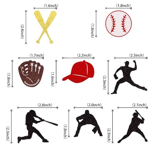 Yeencheer BASEBALL CUPCAKE TOPPERS Glitter Baseball Players Sports Theme Cupcake Picks Baseball Sport Theme Baby Shower Kids Birthday Party Cake Decorations Supplies thumb #3
