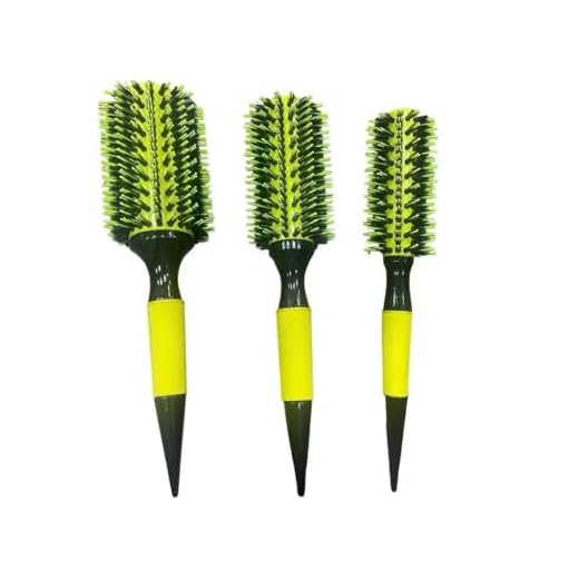 Kit de Escovas Profissionais para Cabelo, 3 Peças, Cerdas e Nylon, para Salão de Cabeleireiro cor aleatória