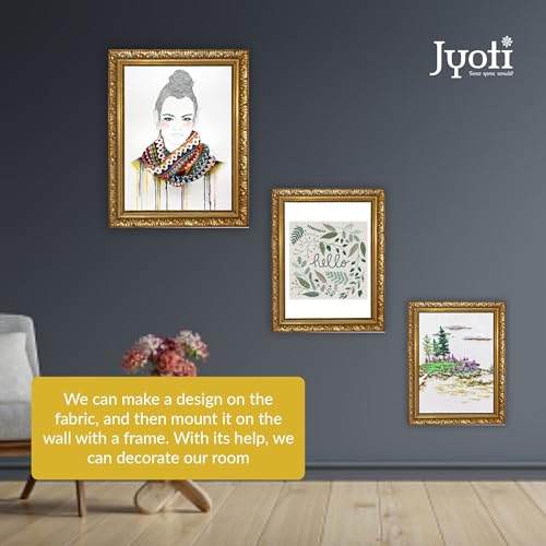 Image of Jyoti Embroidery Hoop, Wooden Round Adjustable, (3 Ply of 9 Inches with Steel Fitting), Easily Loosen /Tighten, Cross Stitch Hoop Ring for Sewing, Needlework, Craft Projects & Ornaments - Pack of 6