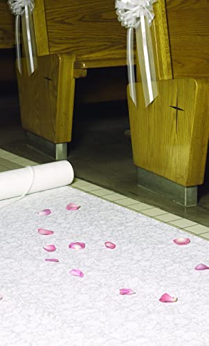 Hortense B. Hewitt Wedding Accessories Fabric Aisle Runner, 100-Feet Long, White Floral (29709) #TOP2